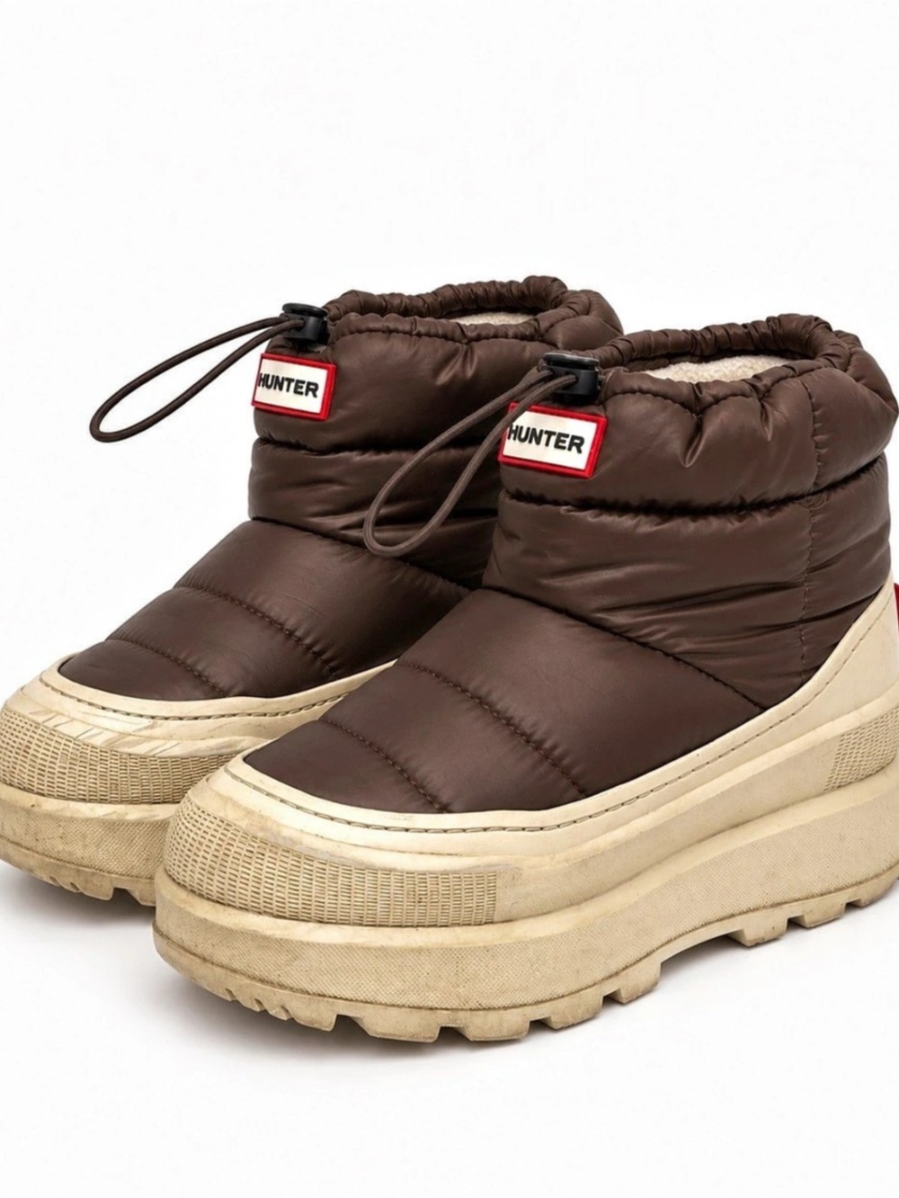 Hunter Amble Puffer Ankle Boots Chocolate Brown Women’s Size 7